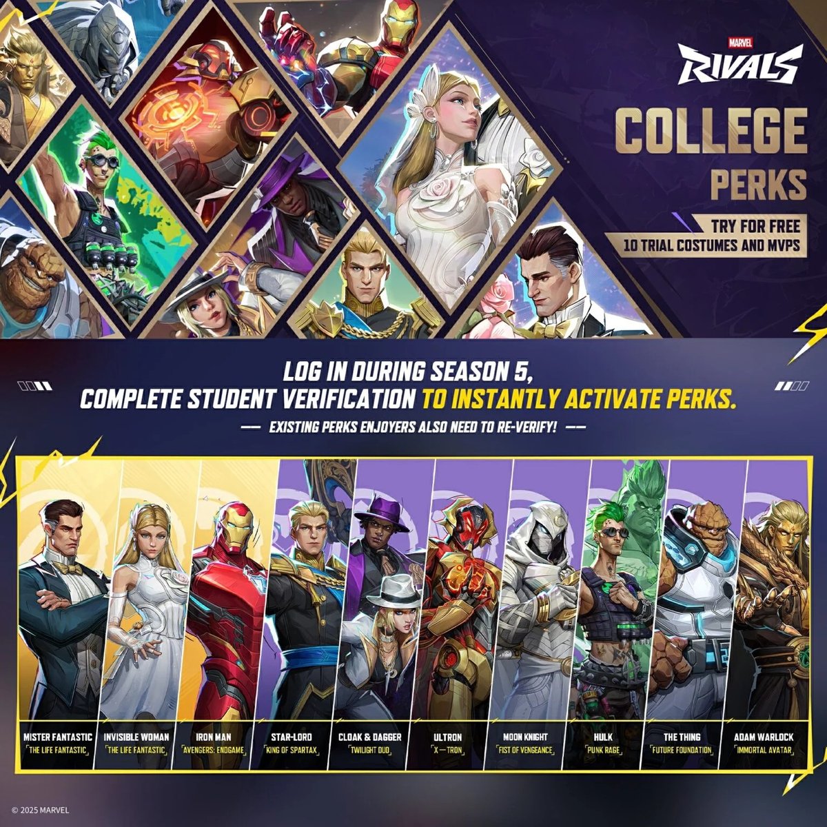 Marvel Rivals Season 5 College Perks Give Students Free Costumes and MVPs
